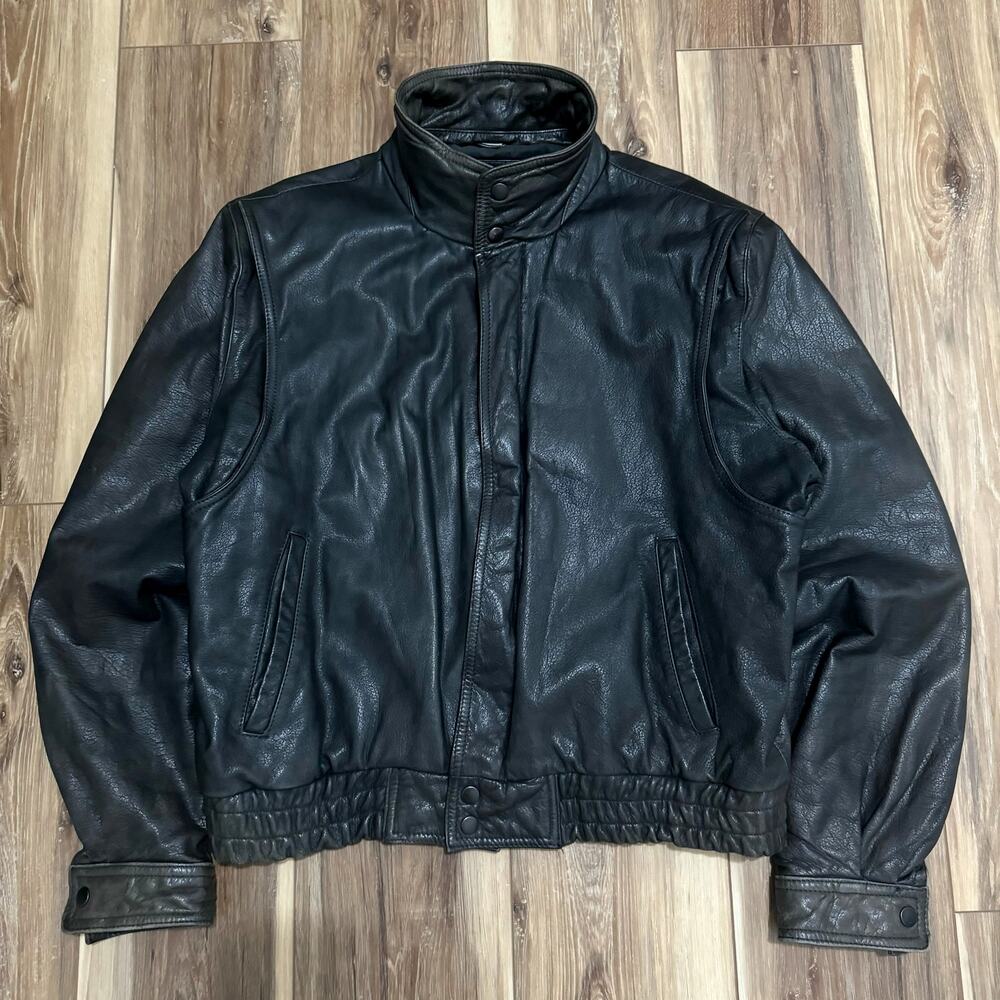 Vtg 80s Genuine Leather Moto Racers Jacket fits M